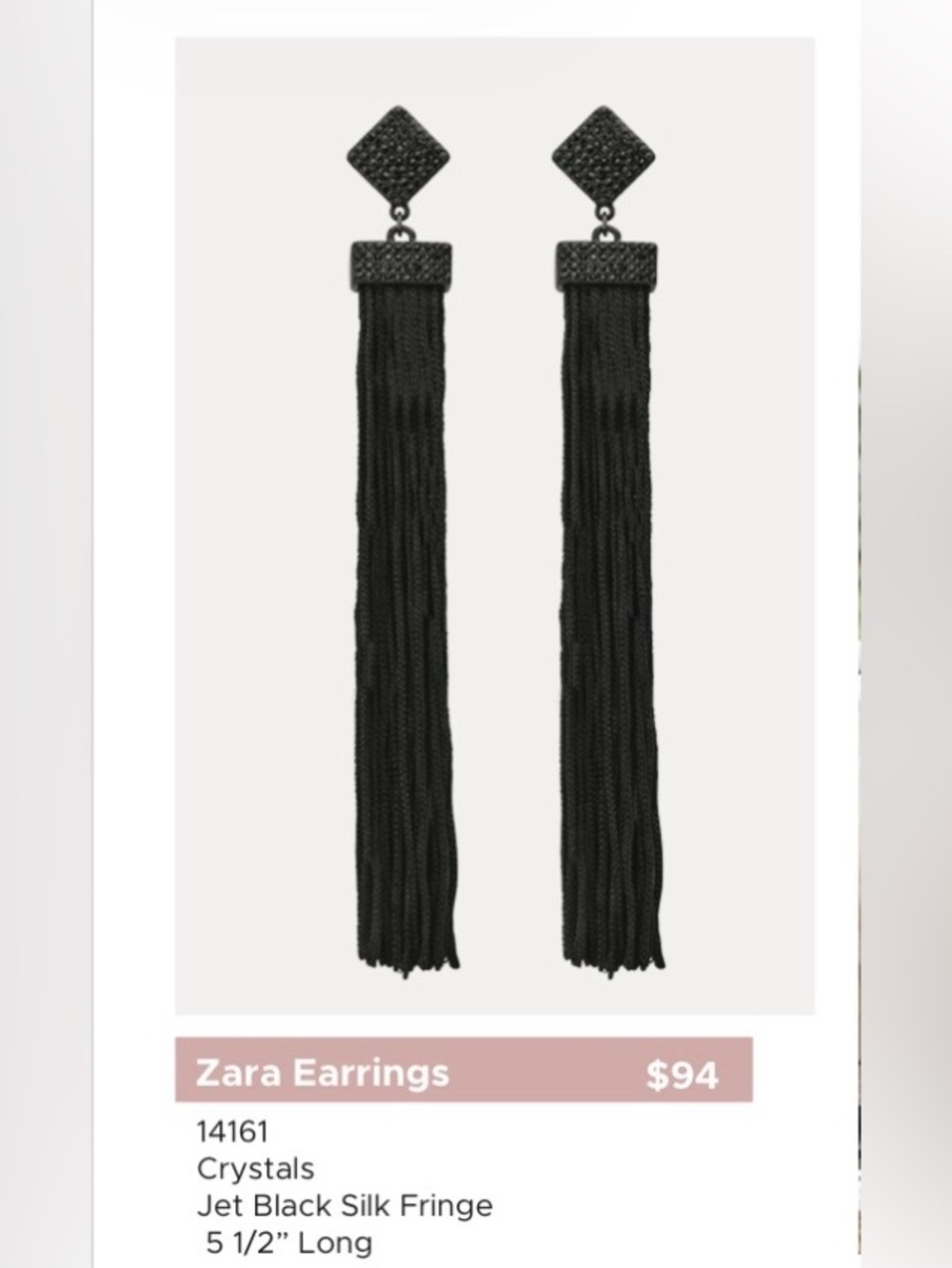 Black Tassel Drop Earrings-Elegant Women's Jewelry - Zara Park Lane collection